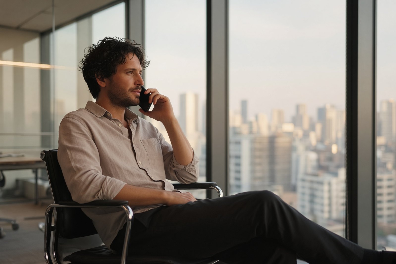 Headset and notepad on a small office desk during a rate call
